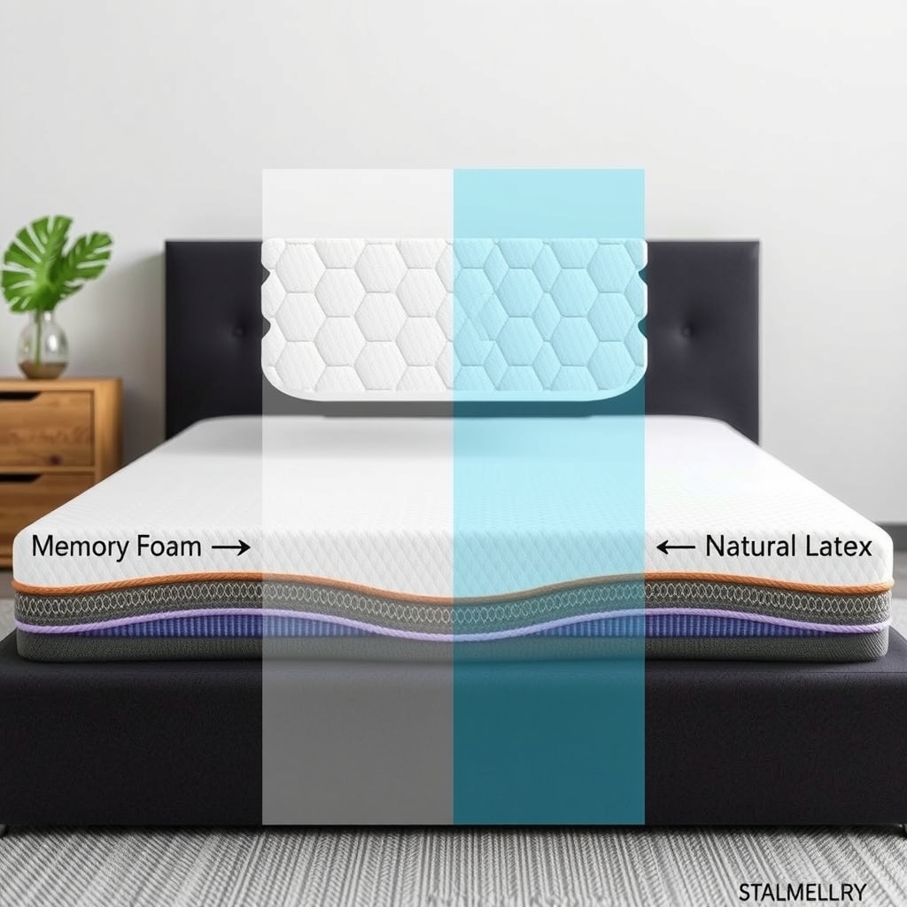 So sánh mặt cắt nệm cao su non và nệm cao su thiên nhiên