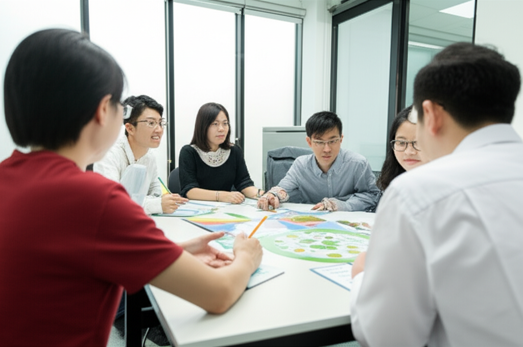 Học sinh thảo luận nhóm về các giải pháp môi trường